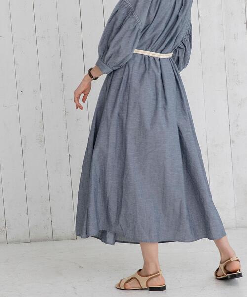 coen（コーエン）の「ヨクバリネン・マキシ丈ギャザーワンピース#（ワンピース・レディース・ベージュ/ネイビー/イエロー・FREE）」の22枚目の写真