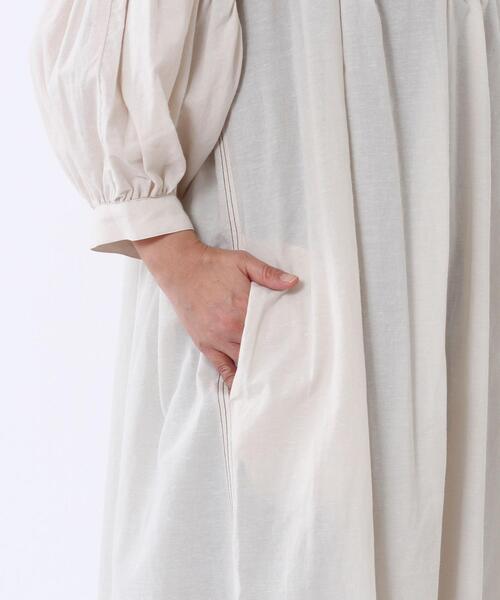 coen（コーエン）の「ヨクバリネン・マキシ丈ギャザーワンピース#（ワンピース・レディース・ベージュ/ネイビー/イエロー・FREE）」の8枚目の写真