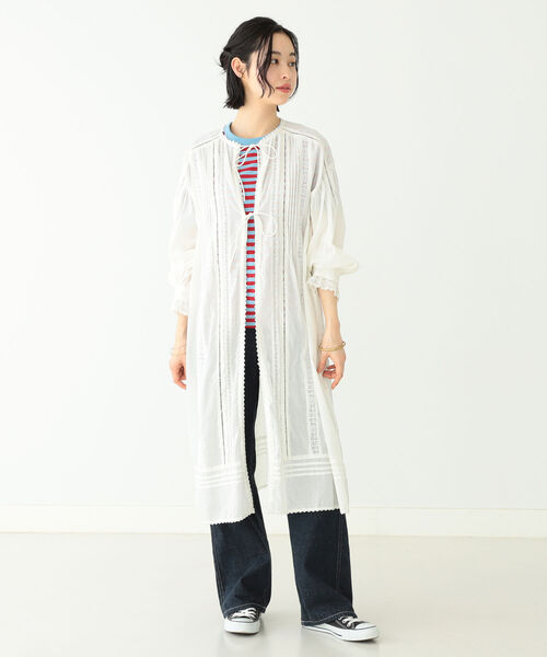 BEAMS BOY（ビームスボーイ）の「BEAMS BOY / ヴィンテージ レース ワンピース（ワンピース・レディース・ブラック/オフホワイト/サックスブルー・ONE SIZE）」の8枚目の写真