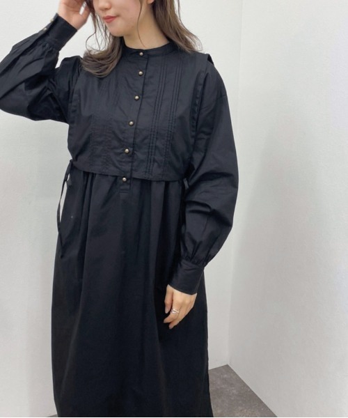 apres jour レイヤード風ニットワンピース ブラック×ブラック Mサイズ