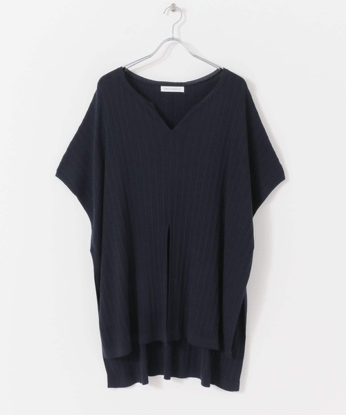 URBAN RESEARCH（アーバンリサーチ）の「リブポンチョニット（ニット/セーター・レディース・キャメル/グレー系その他/ネイビー・FREE）」の3枚目の写真