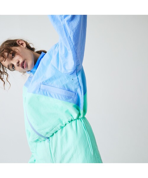 LACOSTE L!VE（ラコステライブ）の「LACOSTE L!VEクリンクルナイロントラックジャケット（ブルゾン・レディース・ミント・38/36/34）」の2枚目の写真