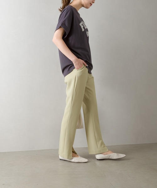SpRay(スプレイ)の「カレッジ871ロゴドルマンTシャツ(Tシャツ/カットソー・レディース・チャコールグレー/オフホワイト/ブルー/グリーン/ラベンダー/グレイッシュベージュ・FREE)」の17枚目の写真