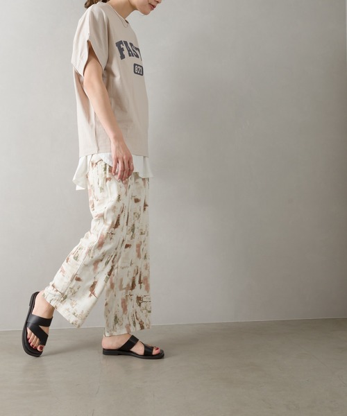 SpRay(スプレイ)の「カレッジ871ロゴドルマンTシャツ(Tシャツ/カットソー・レディース・チャコールグレー/オフホワイト/ブルー/グリーン/ラベンダー/グレイッシュベージュ・FREE)」の11枚目の写真