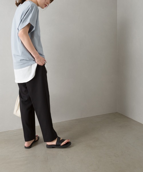 SpRay(スプレイ)の「カレッジ871ロゴドルマンTシャツ(Tシャツ/カットソー・レディース・チャコールグレー/オフホワイト/ブルー/グリーン/ラベンダー/グレイッシュベージュ・FREE)」の21枚目の写真