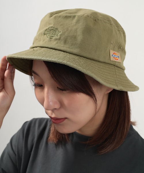 Dickies（ディッキーズ）の「【Dickies/ディッキーズ】 ウォッシュド加工バケットハット（ハット・レディース・カーキ/ブラック/インディゴブルー/ライトブラウン・FREE）」の13枚目の写真