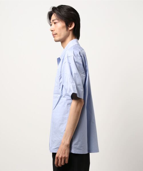 CIAOPANIC(チャオパニック)の「シリコン加工ショートスリーブビッグシャツ(シャツ/ブラウス・メンズ・カーキ/ベージュ/オフホワイト/サックスブルー・LARGE/MEDIUM)」の5枚目の写真