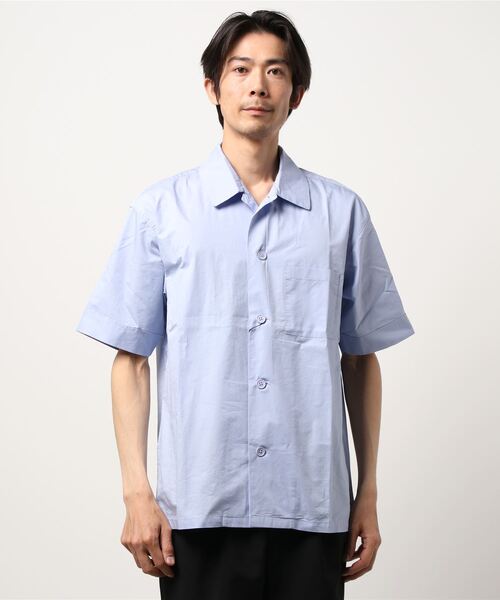 CIAOPANIC(チャオパニック)の「シリコン加工ショートスリーブビッグシャツ(シャツ/ブラウス・メンズ・カーキ/ベージュ/オフホワイト/サックスブルー・LARGE/MEDIUM)」の13枚目の写真