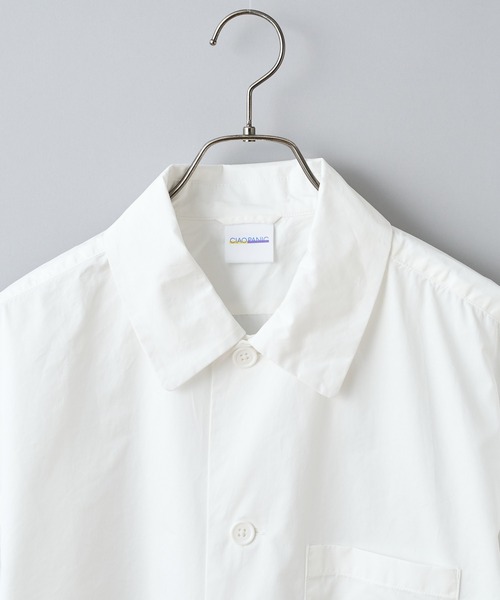 CIAOPANIC(チャオパニック)の「シリコン加工ショートスリーブビッグシャツ(シャツ/ブラウス・メンズ・カーキ/ベージュ/オフホワイト/サックスブルー・LARGE/MEDIUM)」の7枚目の写真