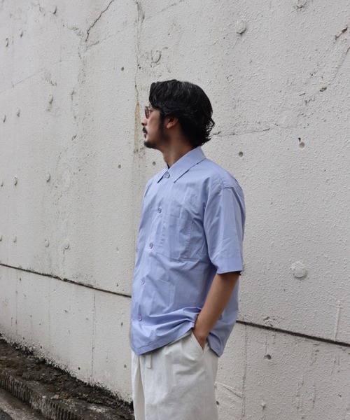 CIAOPANIC(チャオパニック)の「シリコン加工ショートスリーブビッグシャツ(シャツ/ブラウス・メンズ・カーキ/ベージュ/オフホワイト/サックスブルー・LARGE/MEDIUM)」の18枚目の写真