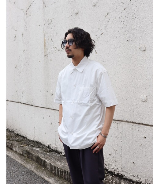 CIAOPANIC(チャオパニック)の「シリコン加工ショートスリーブビッグシャツ(シャツ/ブラウス・メンズ・カーキ/ベージュ/オフホワイト/サックスブルー・LARGE/MEDIUM)」の21枚目の写真