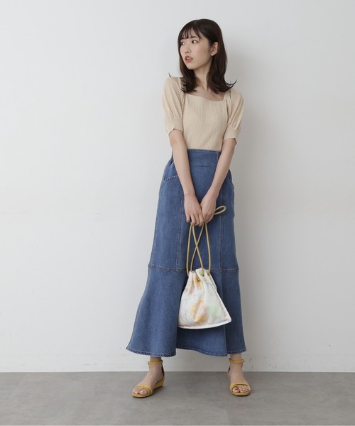 FREE'S MART（フリーズマート）の「◆編地ミックスシアースリーブニット（ニット/セーター・レディース・ブラック/ホワイト/ピンク/グリーン・FREE）」の5枚目の写真