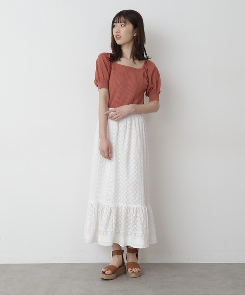 FREE'S MART（フリーズマート）の「◆編地ミックスシアースリーブニット（ニット/セーター・レディース・ブラック/ホワイト/ピンク/グリーン・FREE）」の9枚目の写真