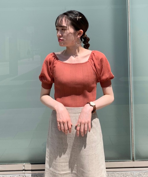 FREE'S MART（フリーズマート）の「◆編地ミックスシアースリーブニット（ニット/セーター・レディース・ブラック/ホワイト/ピンク/グリーン・FREE）」の11枚目の写真