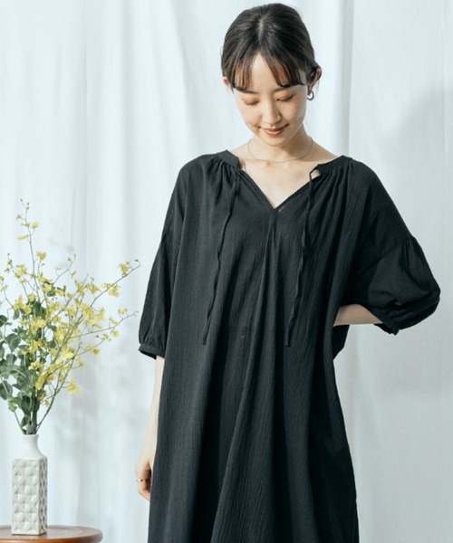 Amourire(アムリール)の「カフタンOP(ワンピース・レディース・ブラック/オフホワイト/カーキ/モカ・M)」の3枚目の写真