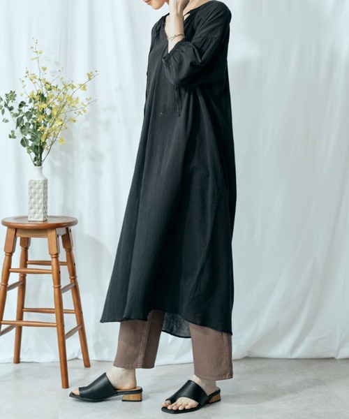 Amourire(アムリール)の「カフタンOP(ワンピース・レディース・ブラック/オフホワイト/カーキ/モカ・M)」の12枚目の写真