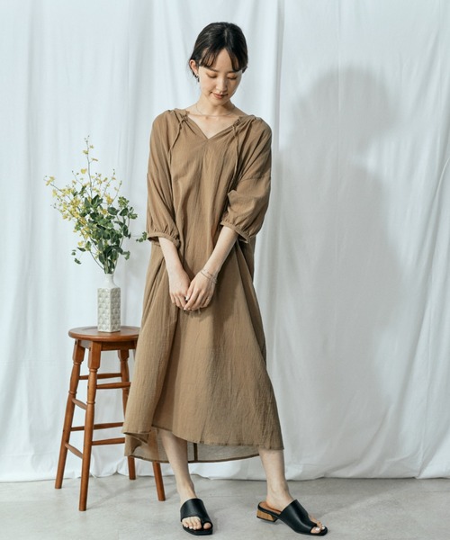 Amourire(アムリール)の「カフタンOP(ワンピース・レディース・ブラック/オフホワイト/カーキ/モカ・M)」の16枚目の写真