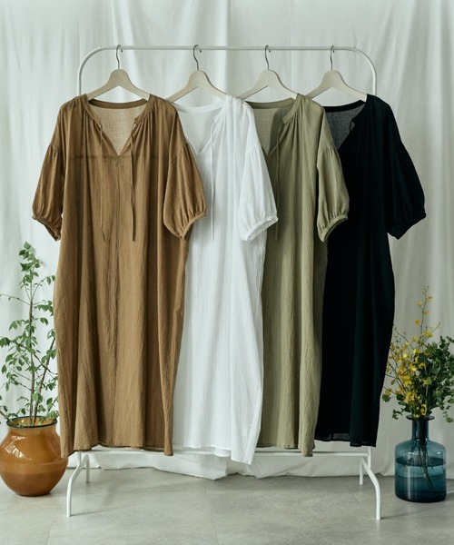 Amourire(アムリール)の「カフタンOP(ワンピース・レディース・ブラック/オフホワイト/カーキ/モカ・M)」の14枚目の写真