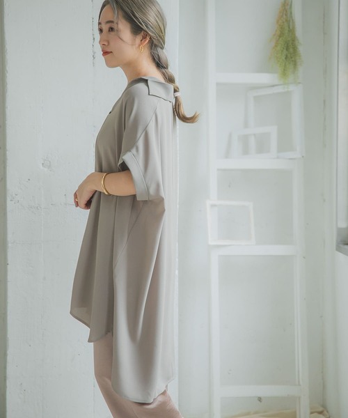 ITEMS URBANRESEARCH（アイテムズ アーバンリサーチ）の「スキッパードルマンシャツチュニック（シャツ/ブラウス・レディース・チャコールグレー/モカ/ホワイト・FREE）」の11枚目の写真