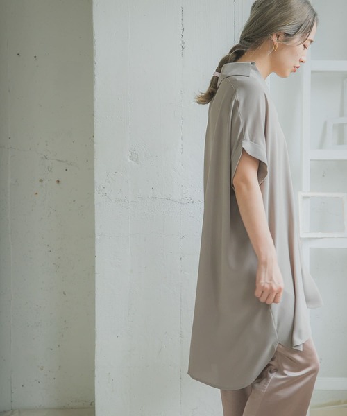 ITEMS URBANRESEARCH（アイテムズ アーバンリサーチ）の「スキッパードルマンシャツチュニック（シャツ/ブラウス・レディース・チャコールグレー/モカ/ホワイト・FREE）」の15枚目の写真