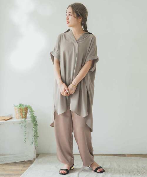 ITEMS URBANRESEARCH（アイテムズ アーバンリサーチ）の「スキッパードルマンシャツチュニック（シャツ/ブラウス・レディース・チャコールグレー/モカ/ホワイト・FREE）」の18枚目の写真