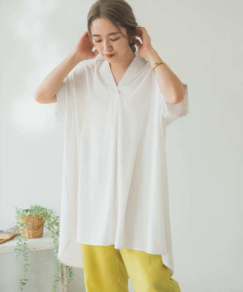 ITEMS URBANRESEARCH（アイテムズ アーバンリサーチ）の「スキッパードルマンシャツチュニック（シャツ/ブラウス・レディース・チャコールグレー/モカ/ホワイト・FREE）」の9枚目の写真