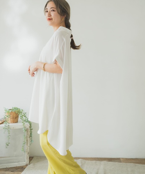 ITEMS URBANRESEARCH（アイテムズ アーバンリサーチ）の「スキッパードルマンシャツチュニック（シャツ/ブラウス・レディース・チャコールグレー/モカ/ホワイト・FREE）」の12枚目の写真