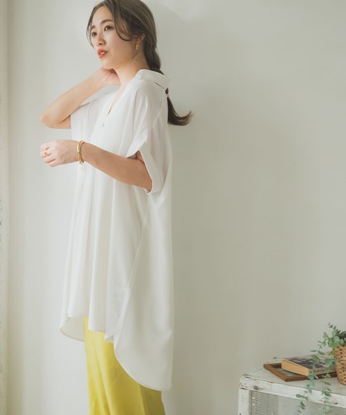 ITEMS URBANRESEARCH（アイテムズ アーバンリサーチ）の「スキッパードルマンシャツチュニック（シャツ/ブラウス・レディース・チャコールグレー/モカ/ホワイト・FREE）」の22枚目の写真