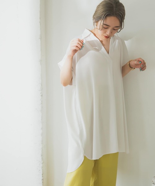 ITEMS URBANRESEARCH（アイテムズ アーバンリサーチ）の「スキッパードルマンシャツチュニック（シャツ/ブラウス・レディース・チャコールグレー/モカ/ホワイト・FREE）」の16枚目の写真