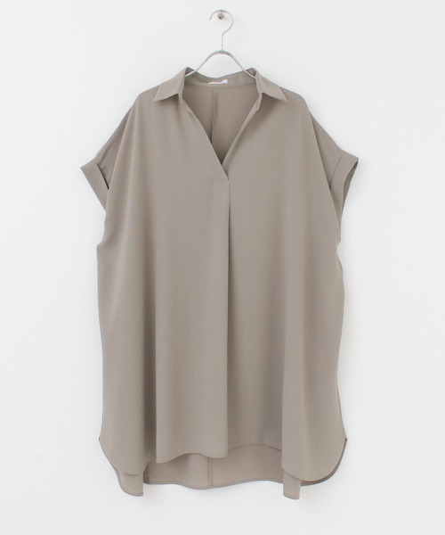 ITEMS URBANRESEARCH（アイテムズ アーバンリサーチ）の「スキッパードルマンシャツチュニック（シャツ/ブラウス・レディース・チャコールグレー/モカ/ホワイト・FREE）」の6枚目の写真