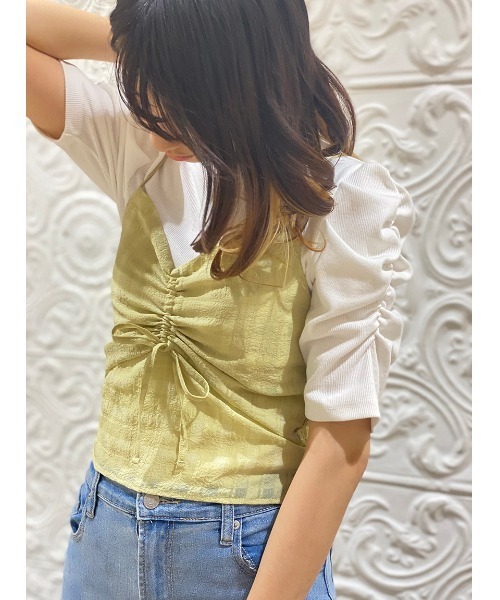 NOMAE（ノーマエ）の「【NOMAE】ギャザースリーブカットソー（Tシャツ/カットソー・レディース・ホワイト/ブラック/ベージュ/ライトグリーン・FREE）」の10枚目の写真