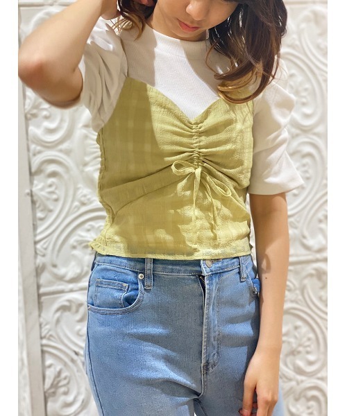 NOMAE（ノーマエ）の「【NOMAE】ギャザースリーブカットソー（Tシャツ/カットソー・レディース・ホワイト/ブラック/ベージュ/ライトグリーン・FREE）」の9枚目の写真