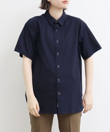 iami in fact ブラウス　コットン100% ネイビー コットンボイルシャツブラウス(ブラウス・シャツ) | GIANNI LO