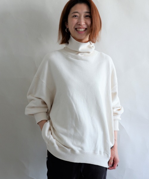 MANASTASH(マナスタッシュ)の「MANASTASH/マナスタッシュ W's SWEAT BULKY NECK ウィメンズ スウェット バルキーネック タートルネック(スウェット・レディース・マルチ/ブラック/ナチュラル/テラコッタ・MEDIUM)」の1枚目の写真