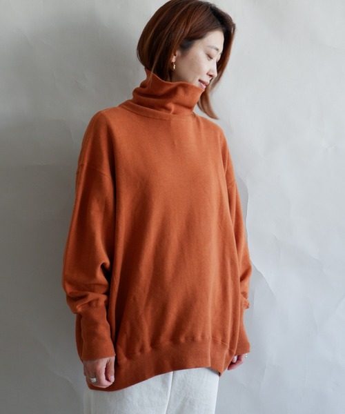 MANASTASH(マナスタッシュ)の「MANASTASH/マナスタッシュ W's SWEAT BULKY NECK ウィメンズ スウェット バルキーネック タートルネック(スウェット・レディース・マルチ/ブラック/ナチュラル/テラコッタ・MEDIUM)」の3枚目の写真
