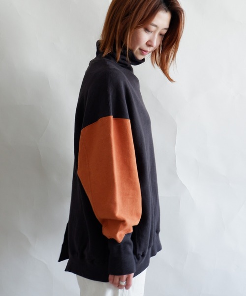 MANASTASH(マナスタッシュ)の「MANASTASH/マナスタッシュ W's SWEAT BULKY NECK ウィメンズ スウェット バルキーネック タートルネック(スウェット・レディース・マルチ/ブラック/ナチュラル/テラコッタ・MEDIUM)」の12枚目の写真