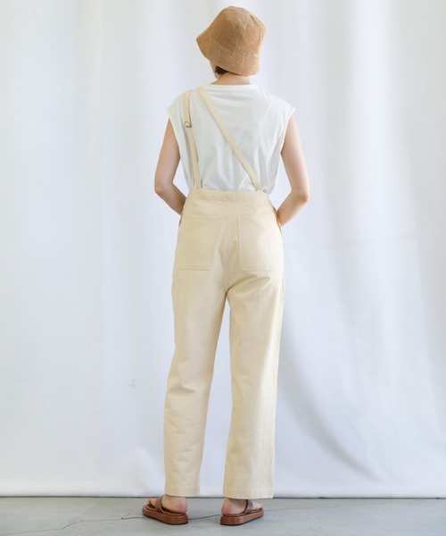 select MOCA（セレクトモカ）の「2021 SS アシンメトリーコットンオールインワン（つなぎ/オールインワン・レディース・ブラック/アイボリー・FREE）」の6枚目の写真