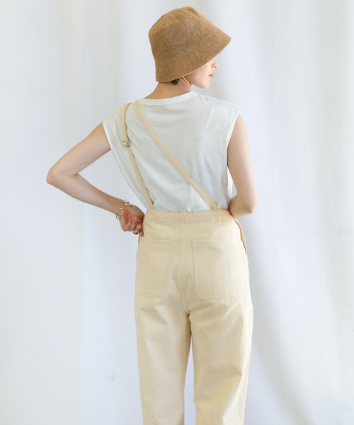 select MOCA（セレクトモカ）の「2021 SS アシンメトリーコットンオールインワン（つなぎ/オールインワン・レディース・ブラック/アイボリー・FREE）」の8枚目の写真