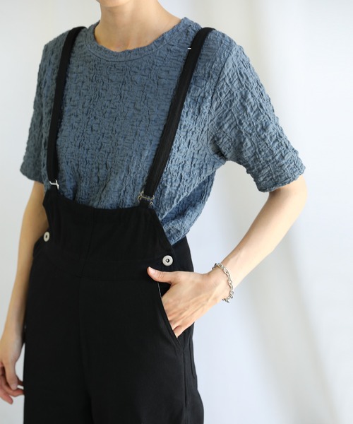 select MOCA（セレクトモカ）の「2021 SS アシンメトリーコットンオールインワン（つなぎ/オールインワン・レディース・ブラック/アイボリー・FREE）」の16枚目の写真