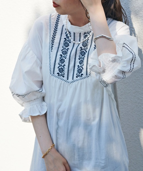 DISCOAT(ディスコート)の「刺繍ワンピース(ワンピース・レディース・ブラック/オフホワイト/ライトベージュ/グリーン・FREE)」の10枚目の写真