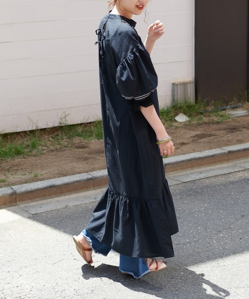 DISCOAT(ディスコート)の「刺繍ワンピース(ワンピース・レディース・ブラック/オフホワイト/ライトベージュ/グリーン・FREE)」の17枚目の写真