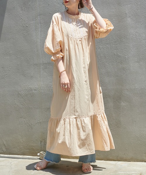 DISCOAT(ディスコート)の「刺繍ワンピース(ワンピース・レディース・ブラック/オフホワイト/ライトベージュ/グリーン・FREE)」の21枚目の写真