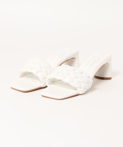 one way（ワンウェイ）の「【oneway】編み込みスクエアサンダル（サンダル・レディース・ホワイト/ブラック・S/M/L）」の2枚目の写真