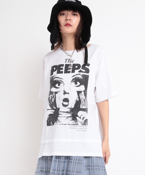 RNA（アールエヌエー）の「M1709 PEEPSカッティングルーズTシャツ（Tシャツ/カットソー・レディース・ホワイト/ブラック/レッド・MEDIUM）」の22枚目の写真