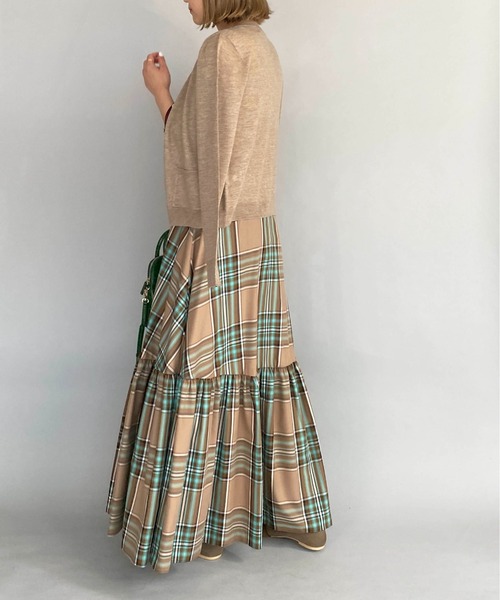 PICCIN(ピッチン)の「シェルボタンバイカラーカーディガン(カーディガン/ボレロ・レディース・ブラック/ライトグレー/ベージュ/ブルー/ピンクベージュ/チェリーピンク・M)」の13枚目の写真