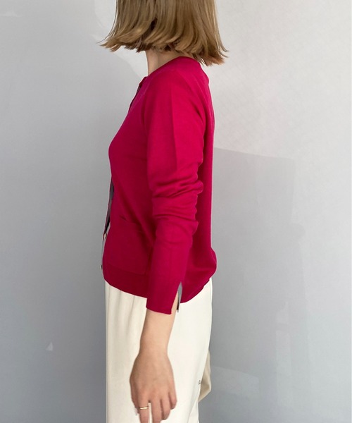 PICCIN(ピッチン)の「シェルボタンバイカラーカーディガン(カーディガン/ボレロ・レディース・ブラック/ライトグレー/ベージュ/ブルー/ピンクベージュ/チェリーピンク・M)」の16枚目の写真