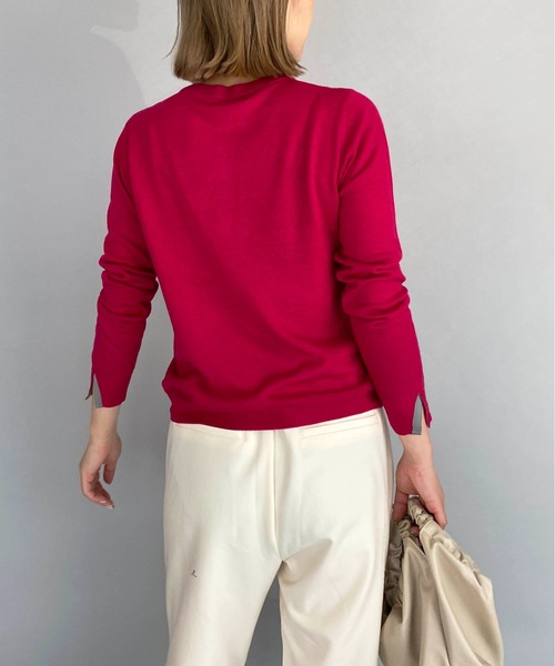 PICCIN(ピッチン)の「シェルボタンバイカラーカーディガン(カーディガン/ボレロ・レディース・ブラック/ライトグレー/ベージュ/ブルー/ピンクベージュ/チェリーピンク・M)」の17枚目の写真