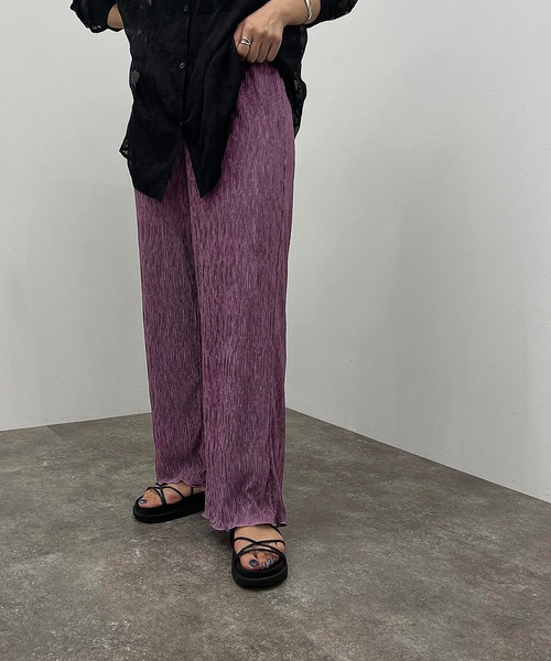 apres jour mignon（アプレジュールミニョン）の「楊柳プリーツイージーパンツ 【ZOZOTOWN限定アイテム】（その他パンツ・レディース・チャコールグレー/ブラック/パープル/ブルー/グリーン系その他3・SMALL/MEDIUM/X-LARGE）」の5枚目の写真