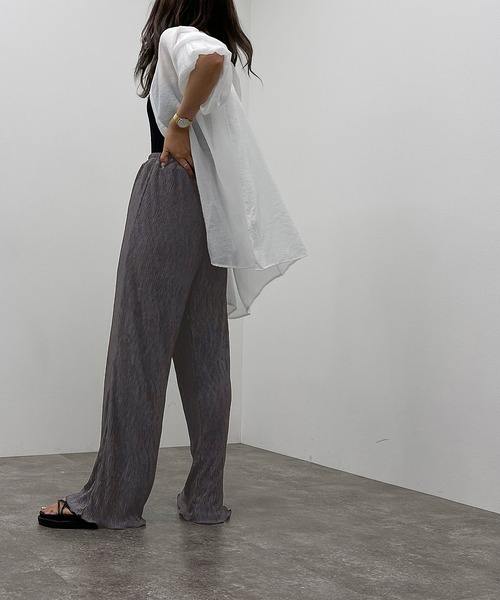 apres jour mignon（アプレジュールミニョン）の「楊柳プリーツイージーパンツ 【ZOZOTOWN限定アイテム】（その他パンツ・レディース・チャコールグレー/ブラック/パープル/ブルー/グリーン系その他3・SMALL/MEDIUM/X-LARGE）」の11枚目の写真