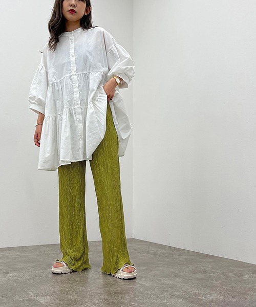 apres jour mignon（アプレジュールミニョン）の「楊柳プリーツイージーパンツ 【ZOZOTOWN限定アイテム】（その他パンツ・レディース・チャコールグレー/ブラック/パープル/ブルー/グリーン系その他3・SMALL/MEDIUM/X-LARGE）」の17枚目の写真